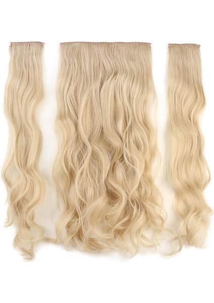 Fiber Sentetik Dalgalı Yarım Ay + 2 Yan Çıt Çıt / Kumral Beyaz Platin Röfleli fiyatları