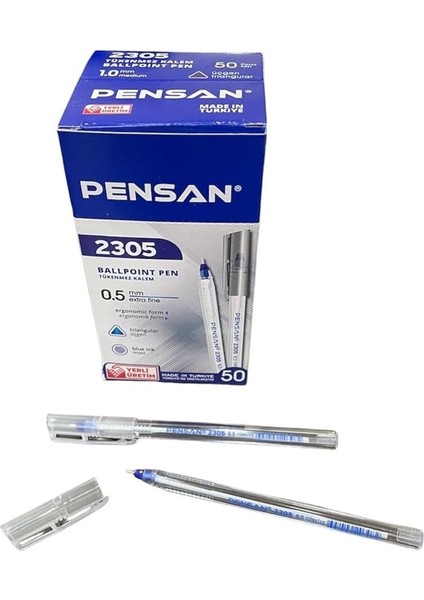 2305 Iğne Uçlu Tükenmez Kalem 0,5 mm Mavi (50 Adet)