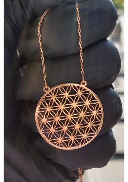 Kadın 925 Ayar Gümüş Yaşam Çiçeği Kolye