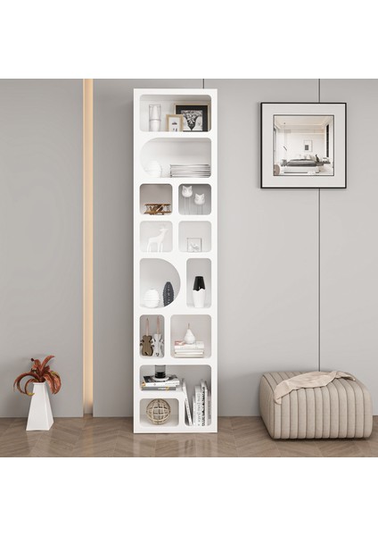 Bohem Kitaplık 205 cm Mebran - Beyaz