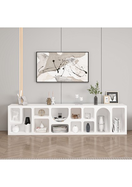 Bohem Kitaplık 205 cm Mebran - Beyaz fırsatları
