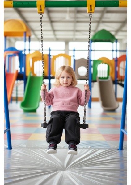 Kız Çocuk Peluş Dokulu Bisiklet Yaka Üst ve Jogger Pantolon Takımı Kaliteli Şık Rahat modelleri