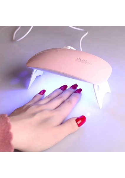 USB Şarjlı Mini Tırnak Oje Kurutma Makinesi 6 Watt Uv LED Jel Bazlı Cila Kürleme Işığı