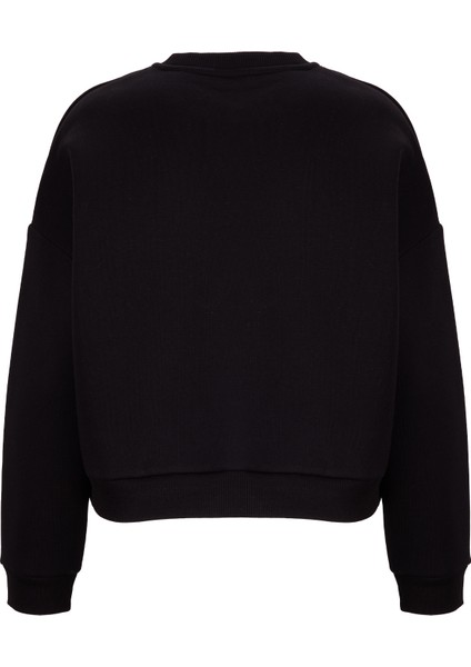 Bisiklet Yaka Düz Siyah Kadın Sweatshırt Ravello-Y modelleri