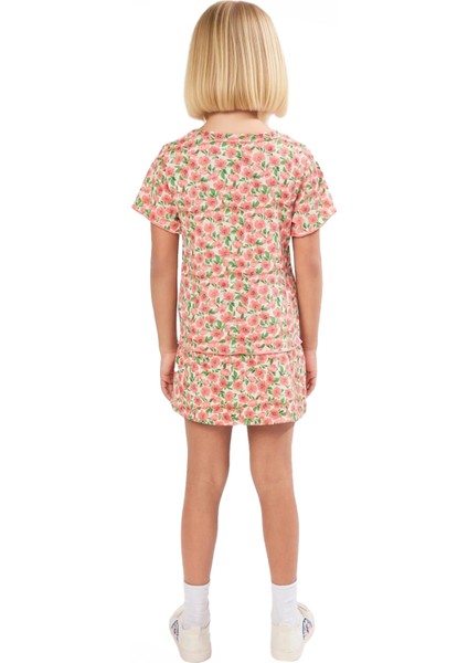 Kız Çocuk Kısa Kollu Üst ve Pileli Şort Etek Seti Kaliteli Şık Rahat Günlük indirimleri