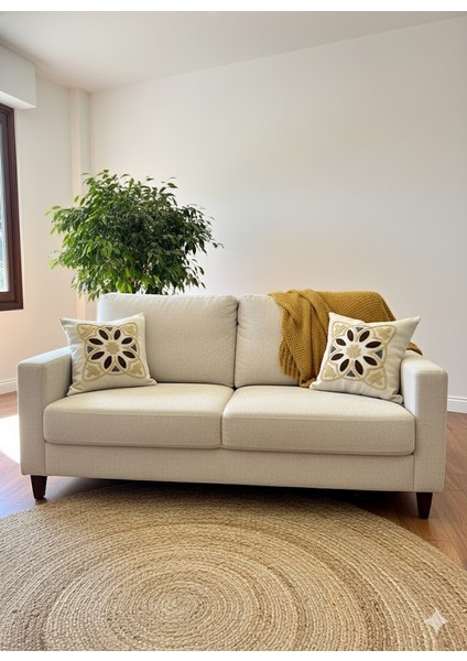 Dekoratif Kırlent Kılıfı Punch Işlemeli 2'li