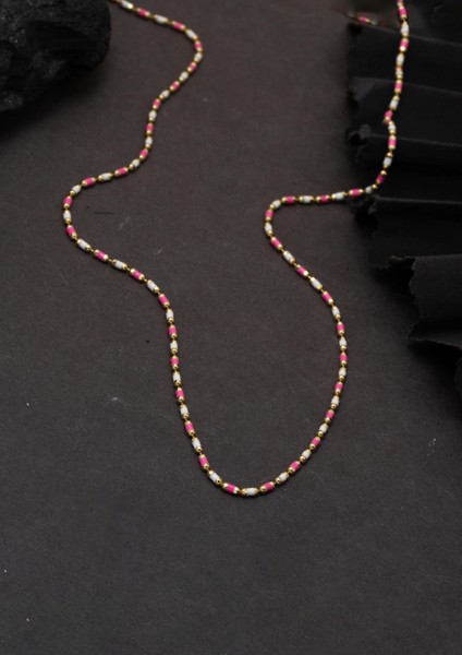 Pembe Mineli 14 Ayar Altın Kolye fırsatları