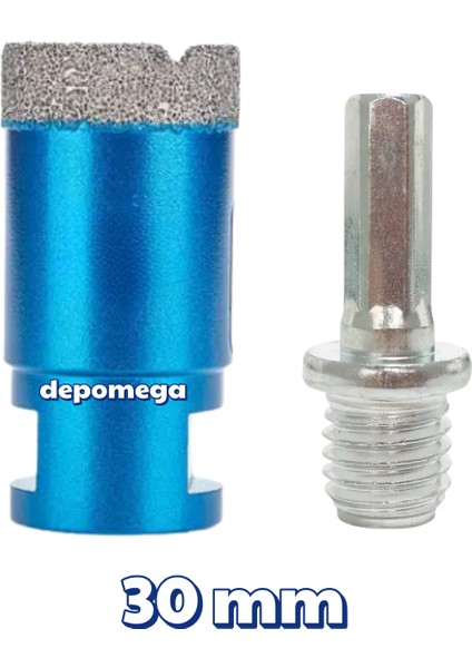 30 mm Granit Mermer Seramik Delme Panç Spiral ve Matkap Için Aparatlı M14