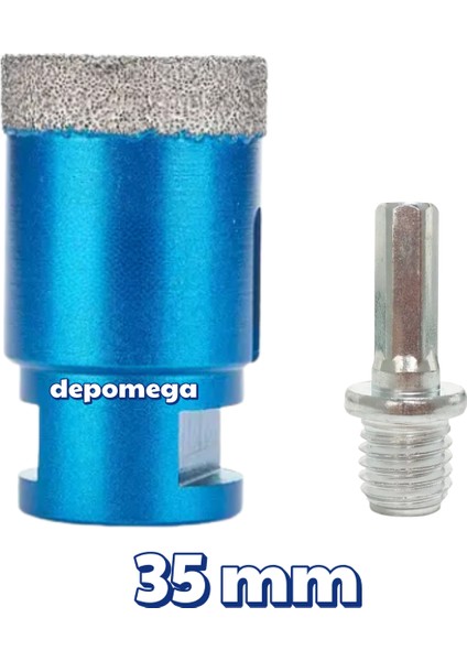 35 mm Granit Mermer Seramik Delme Panç Spiral ve Matkap Için Aparatlı M14