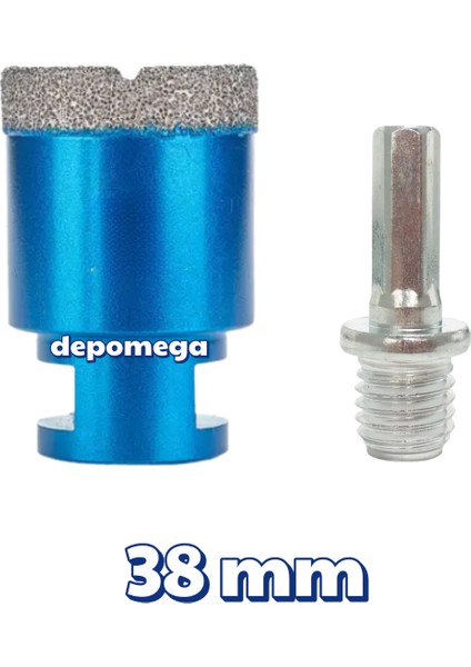 38 mm Granit Mermer Seramik Delme Panç Spiral ve Matkap Için Aparatlı M14