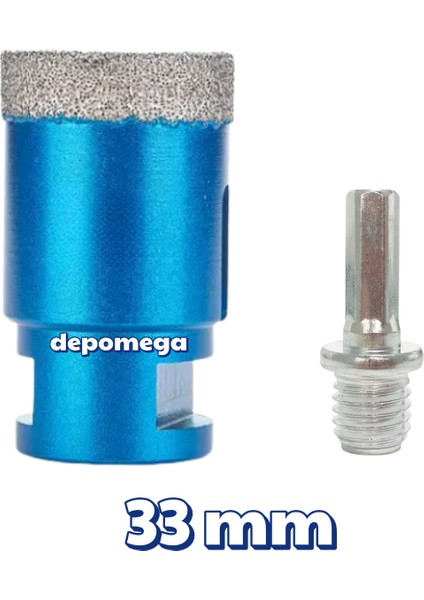 33 mm Granit Mermer Seramik Delme Panç Spiral ve Matkap Için Aparatlı M14