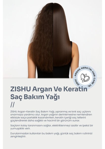 ZİSHU Argan & Keratin Saç Bakım Yağı 125 ml