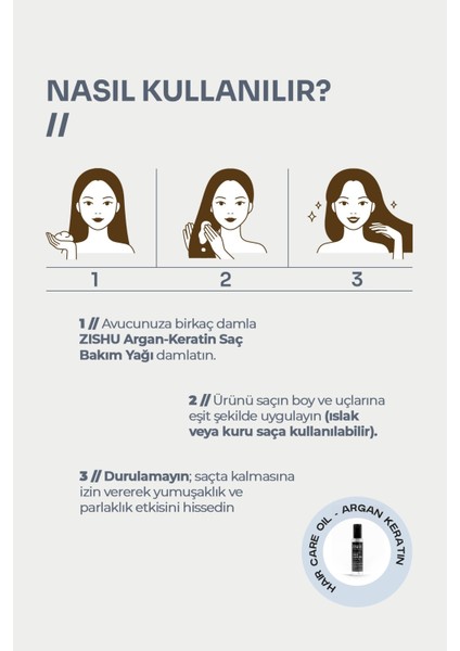 ZİSHU Argan & Keratin Saç Bakım Yağı 125 ml