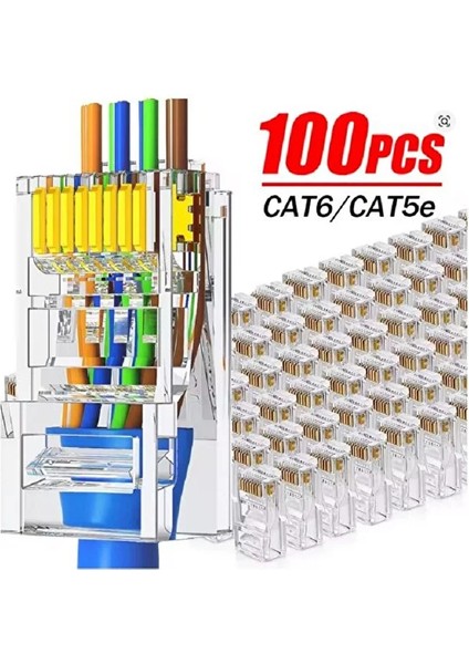 Yeni Nesil Ez RJ45 Sıkma Pensesi + Kablo Soyucu + 100 Adet Cover + 100 Adet Yeni Nesil Ez 8PC8C Utp Jak Network Aksesuarları Seti modelleri