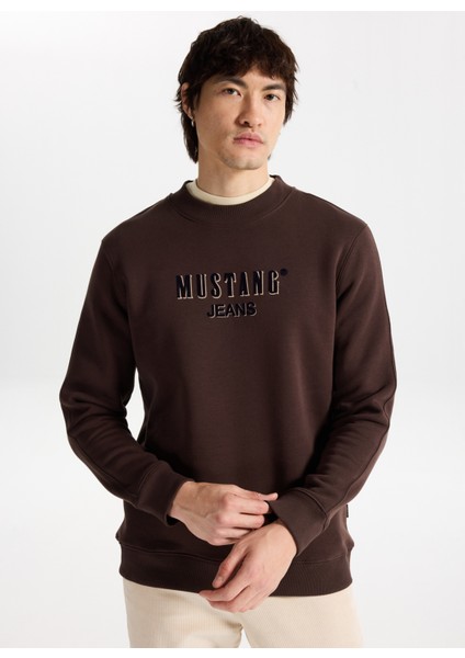 Bisiklet Yaka Kahve Erkek Sweatshırt M5WM-SWT1503