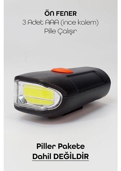 Tekli Ön Fener Işık Pilli 300 Lümen Bisiklet Ön Farı LED Işık Siyah 4446 fiyatları