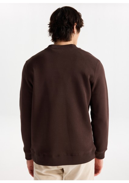 Bisiklet Yaka Kahve Erkek Sweatshırt M5WM-SWT1503 indirimleri