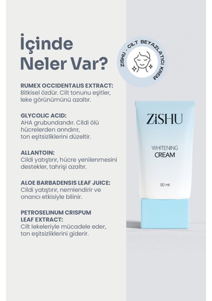 ZİSHU Cilt Beyazlatıcı Krem 50 ml