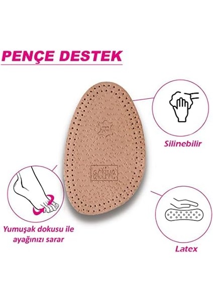 LT04 - Deri Pençe Destek | Numara Küçültme, Ayakkabı Daraltma, Koku Önleyici ve Ter Emici Ayak Pedi (44-46)