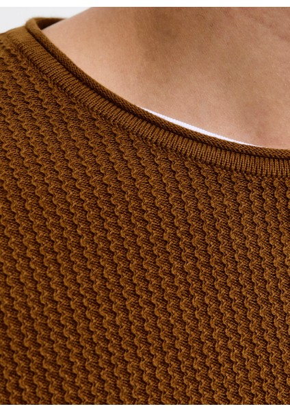 Bisiklet Yaka Normal Kahve Erkek Kazak 12258407_JJECOOPER Knıt Crew Neck N indirimleri