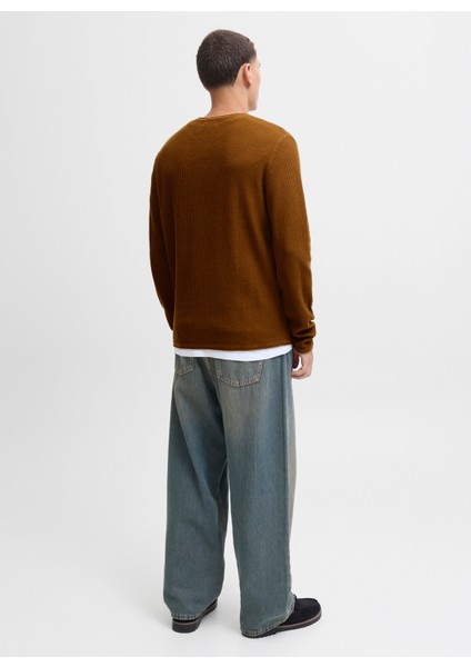 Bisiklet Yaka Normal Kahve Erkek Kazak 12258407_JJECOOPER Knıt Crew Neck N