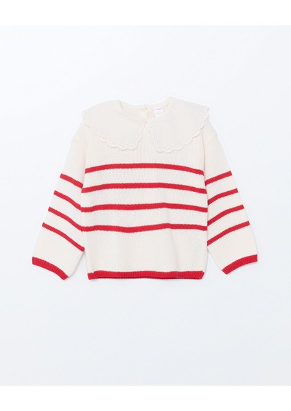 Yeni Sezon Çizgili Kız Çocuk Triko Kazak