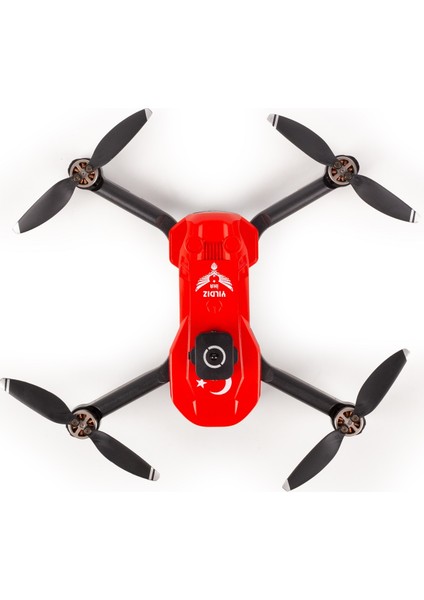 Heki Skymaster Fırçasız Motor, Çift Kameralı Engel Sensörlü Hobi Dronu (Kırmızı, 3 Bataryalı)