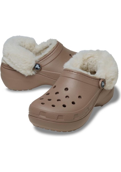 Classic Platform Fuzz Lined Kadın Terlik modelleri