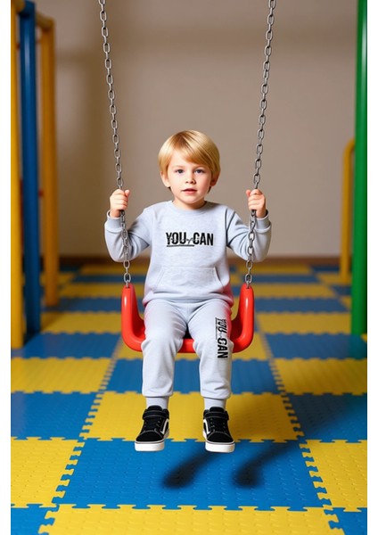 Motivasyonel Baskılı Erkek Çocuk Örme Sweatshirt ve Eşofman Takımı Kaliteli Şık Rahat modelleri