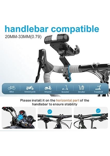 HT-171 Bisiklet Telefon Tutucu Gidon Tipi Motosiklet Telefon Tutucu 360 Dönebilir Darbe Emici Tutacak indirimleri