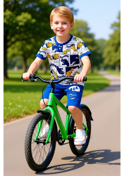 Erkek Çocuk Dinozor Temalı Çizgi Roman Baskılı Kısa Kollu Üst ve Şort Takımı Kaliteli Şık Rahat fiyatları