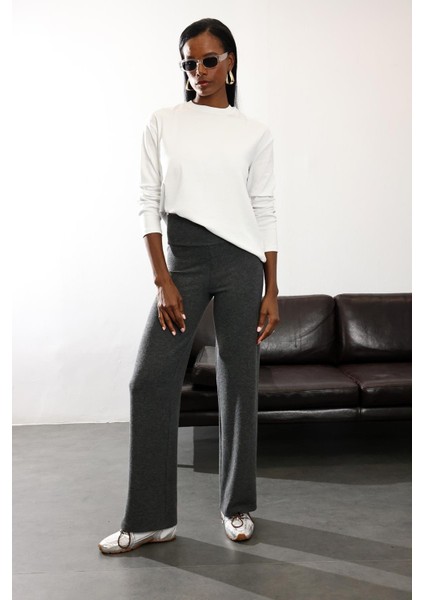 Antrasit Örgü Ispanyol Paça Tayt Pantolon 25248 fiyatları