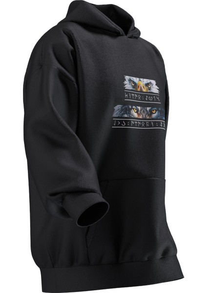 Bürküt Gökbörü Baskılı Oversıze Hoodıe (Unısex) fiyatları