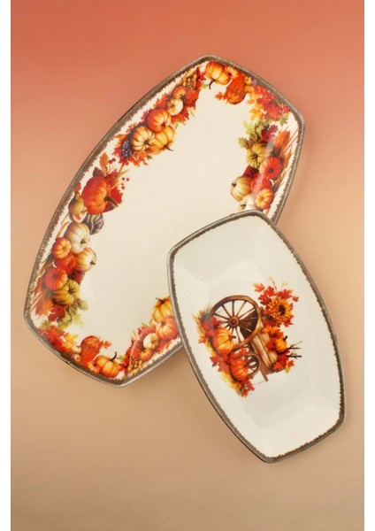 Retro Fall'25 Garden 2 Boy Porselen Kayık Tabak