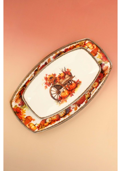 Retro Fall'25 Garden 2 Boy Porselen Kayık Tabak modelleri