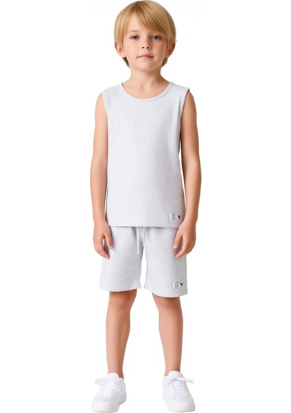 Erkek Çocuk Pamuklu Yumuşak Kolsuz Tişört ve Şort Takımı Kaliteli Şık Rahat Günlük fiyatları