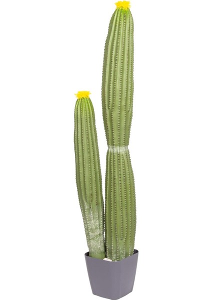 Yapay Kaktüs Saksılı Sarı Çiçekli 92 Cm.