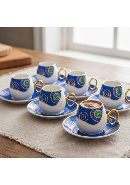 Evil Eye Nazar Boncuğu Desenli 6 Kişilik Porselen Fincan Takımı fiyatları