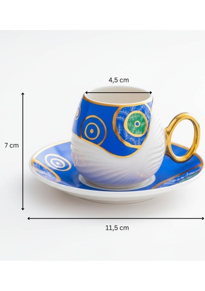 Evil Eye Nazar Boncuğu Desenli 6 Kişilik Porselen Fincan Takımı modelleri