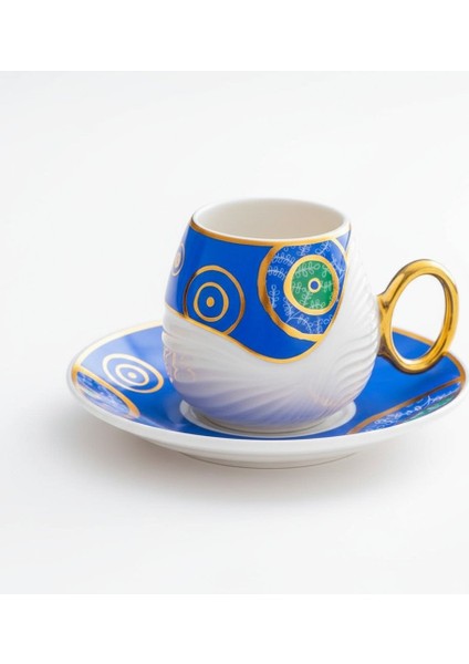 Evil Eye Nazar Boncuğu Desenli 6 Kişilik Porselen Fincan Takımı fırsatları