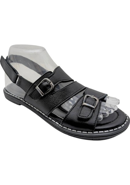 Hylos | Kadın Hakiki Deri Sandalet - Siyah - 40