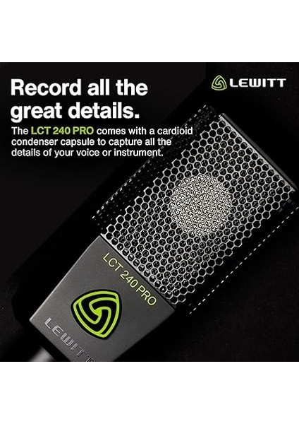 Vokal Enstrüman Kayıt ve Akış Için Xlr Kondenser Mikrofon - Lct 240 Pro Profesyonel Kondenser Kapsül Mikrofon Montaj ve Ön Cam - Ev Kaydı Için Mükemmel (Siyah, Vp) indirimleri