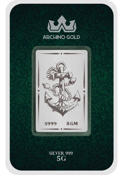 Gücün ve Dayanıklılığın Simgesi Olan Çapa Temalı Hediyeye Özel 5 Gram 999 Ayar Gümüş KÜLÇESI-740