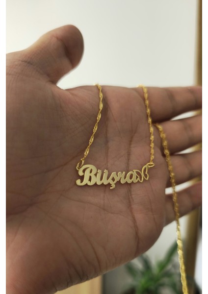 925 Ayar Gümüş 24 Ayar Altın Kaplama Isimli Kelebek Figürlü Kolye