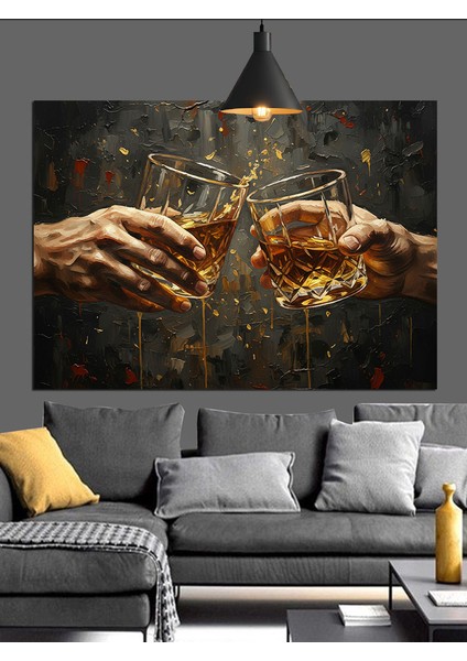 Kadeh Tutan El Dekoratif Kanvas - Mdf Ahşap Tablo modelleri