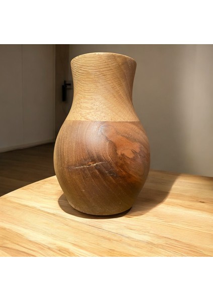 🌰 El Yapımı Ceviz ve Meşe Ağaçlarından Ahşap Vazo