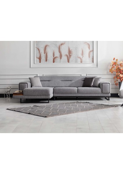 Viola Sol Köşe Koltuk Gri