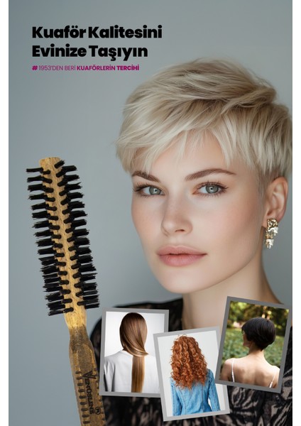 Venüsline Natural 1102 Kısa Saçlar Için Fön ve Sarma Fırçası - Ince Yumuşak Kıllı modelleri