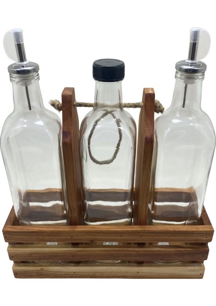 Ahşap Doğal 3lü Yağdanlık ve Sosluk Takımı(Kısa Başlık)(Set)(Kiraz) fırsatları