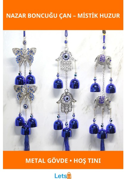 Metal Nazar Boncuğu Çan Mistik Dekoratif Aksesuar